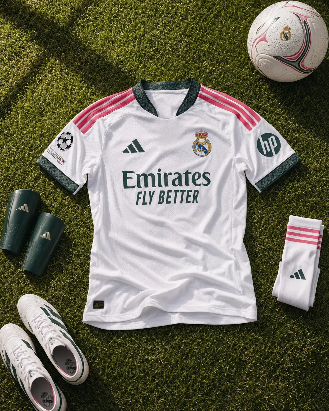 قميص ريال مدريد الأساسي 2026/27 مع بادجات دوري الأبطال AT-220